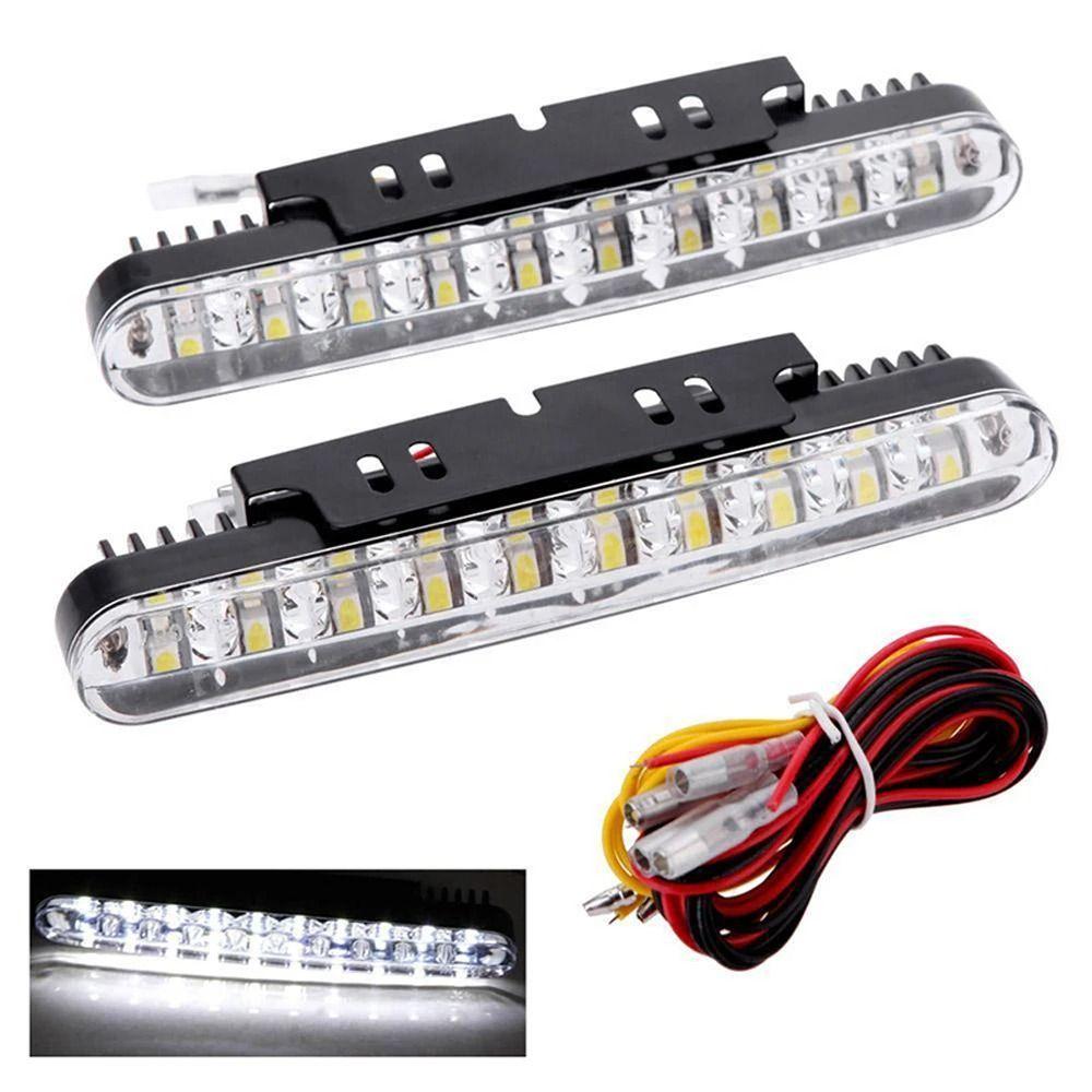 12V DRL Driving Lamp 30 LED Amber Turn Signal Universal Fit LED Strip Kit  Night Driving