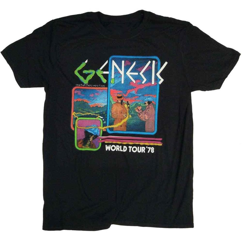 Vtg Genesis Band Then There Were Three Tour Cotton Black For Men Shirt CM097 Unisex T-Shirt XL