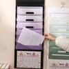 6 Pockets Hanging File Folders Wall Mounted Expandable Accordian Pockets File Storage Bag  Home