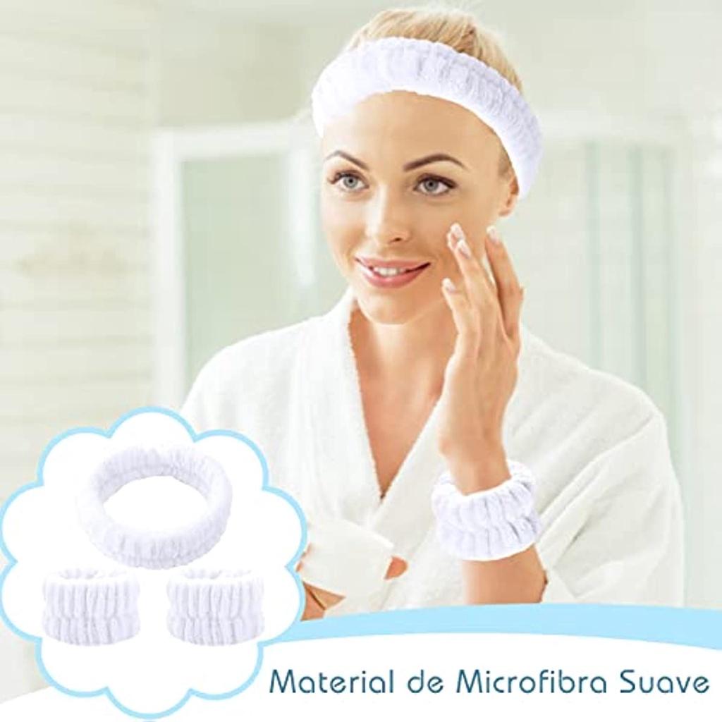 6 Stück Spa- und Handgelenk-Gesichts-Stirnbänder, Make-up-Stirnband, weiche Flanell-Haarbänder für Make-up und Waschen, Klebeband, Haar-Make-up, elastisches Damen-Stirnband