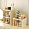 Transparent Cosmetics Storage Box Flat Cover Double Door Storage Box Storage Rack  Bedroom