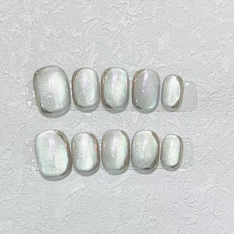 

Кошачий глаз стеклянные бусины лампочка съемные ручной работы короткие накладные ногти Extra Small XS