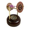 Brass Sand Timer On Wooden Base with Compass/Nautical Maritime Hourglass/Pink Sand Clock/Home & Office Décor