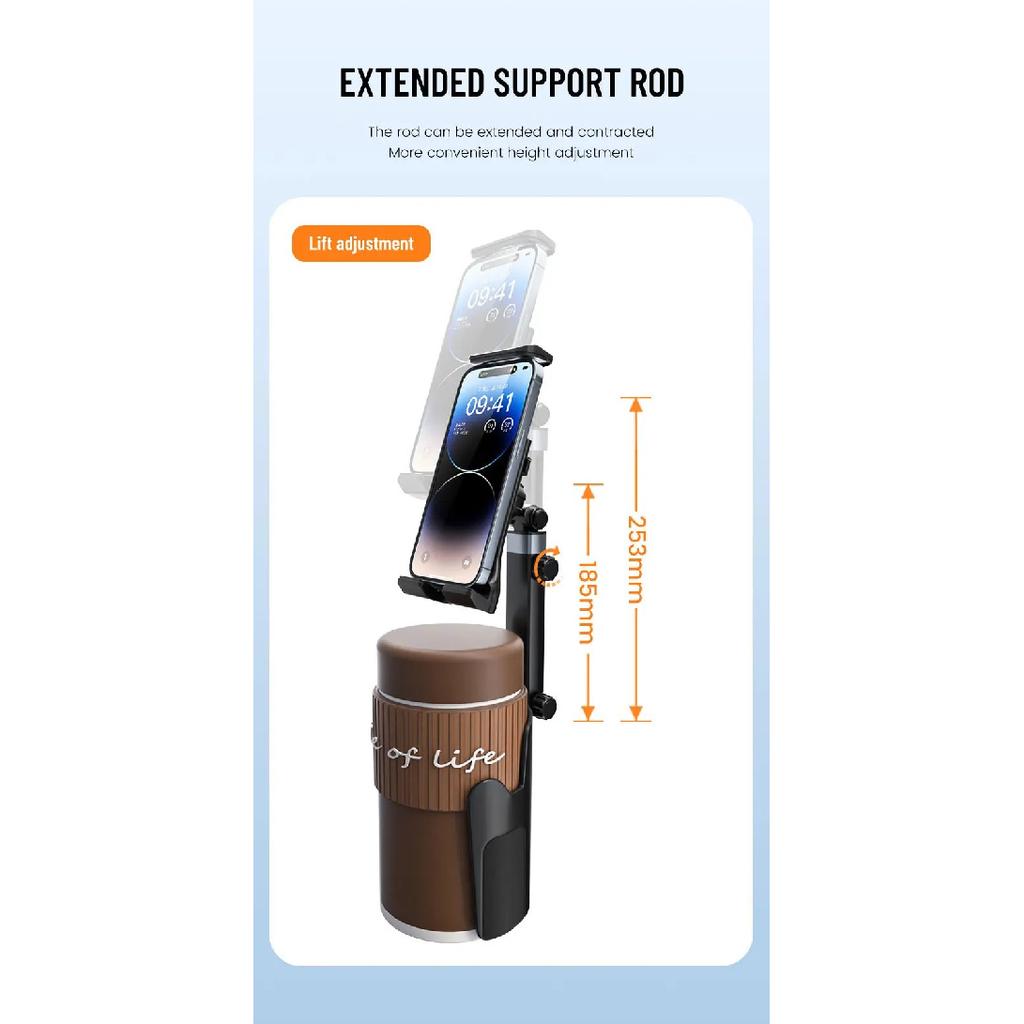 Cup Holder Tablet Stand Phone Mount for Car Universal 360° Adjustable Cell Phone Cup Holder Expander for Car Truck Smartphones