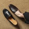 Krazing Pot Sheepskin Fashion Summer Spring Autumn Summer Slip on Women Round Toe Med Heels Metal Flowers Pleated Style Loafers