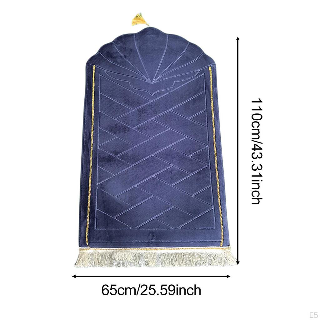 Muslim Prayer Rug Embossing Decorative Lightweight Unique Cushion Flannel Carpet Floormat for