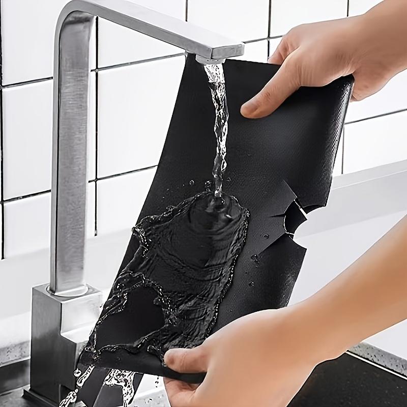 [Oil-Proof Stove Protector] 4pcs Oil-Proof Kitchen Gas Stove Protector Mat | Gas Range Liner, Stove Top Cover, Kitchen Accessories