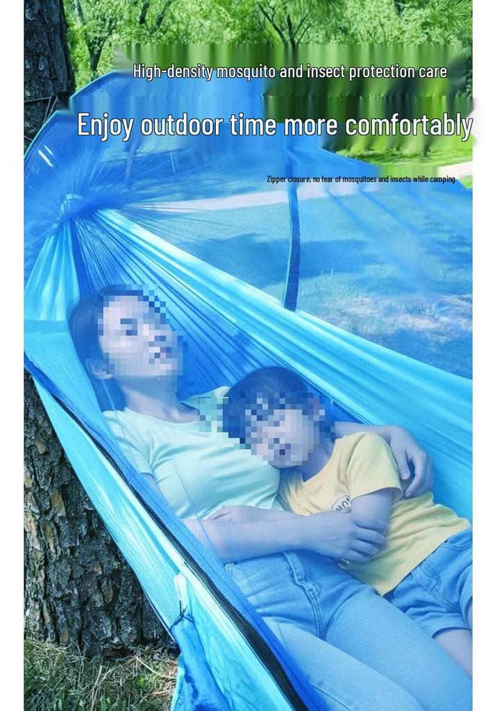 Outdoor Anti-rollover Hammock with Mosquito Net for Camping (Single/Double)