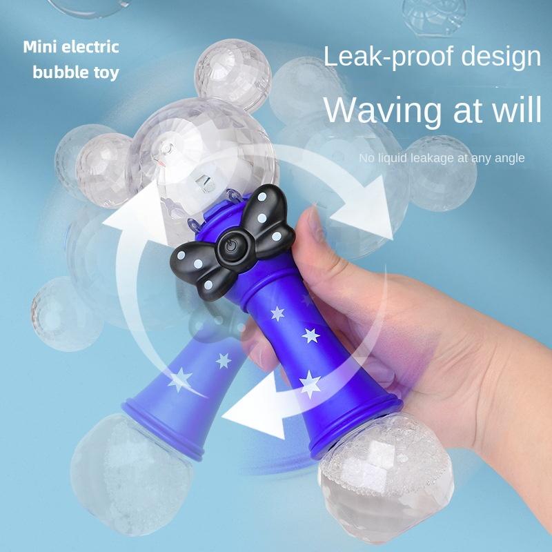 Minnie Bubble Machine Rechargeable Playthings for Boys and Girls Featuring Lighting Electric Musical Wand Toys
