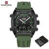 Naviforce Men's Quartz Digital Watch LCD Chronograph Date Luminous Hands 30m Waterproof Silica Strap Sports Outdoor Men's Wristwatch NF9242