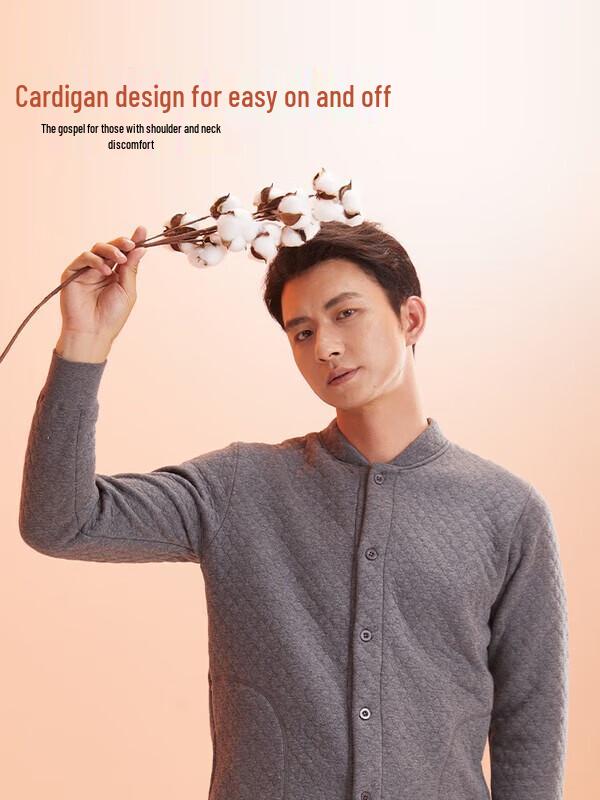 Hengyuanxiang Men's 10A Antibacterial Plush-Lined Thermal Set