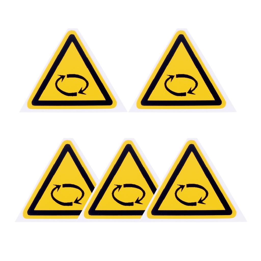5Pc PVC Warning Signs Sticker Logo Security Safety Labels Water-Resistant Oil-Proof Warning Tag Wall Machine Sticker 25/50/100mm
