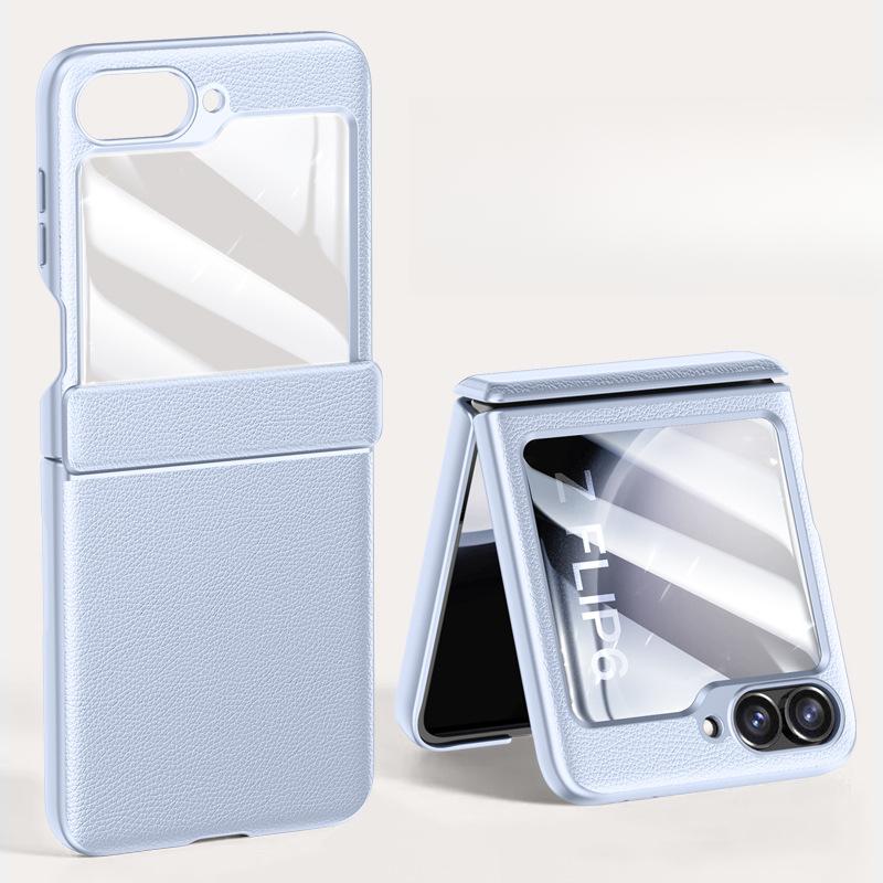 Skin-skin-skin-spring Hinge Suitable for Samsung Zflip6 Mobile Phone Case Full-inclusive Galaxy 6 Generation Business Women 6