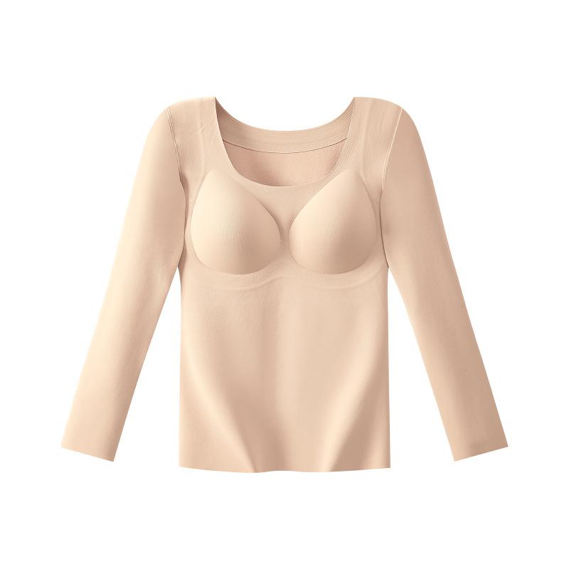 

Mousse velvet seamless warm long-sleeved women gather anti-sagging and thin anti-static heating autumn and winter base warm top m/ 40-50kg