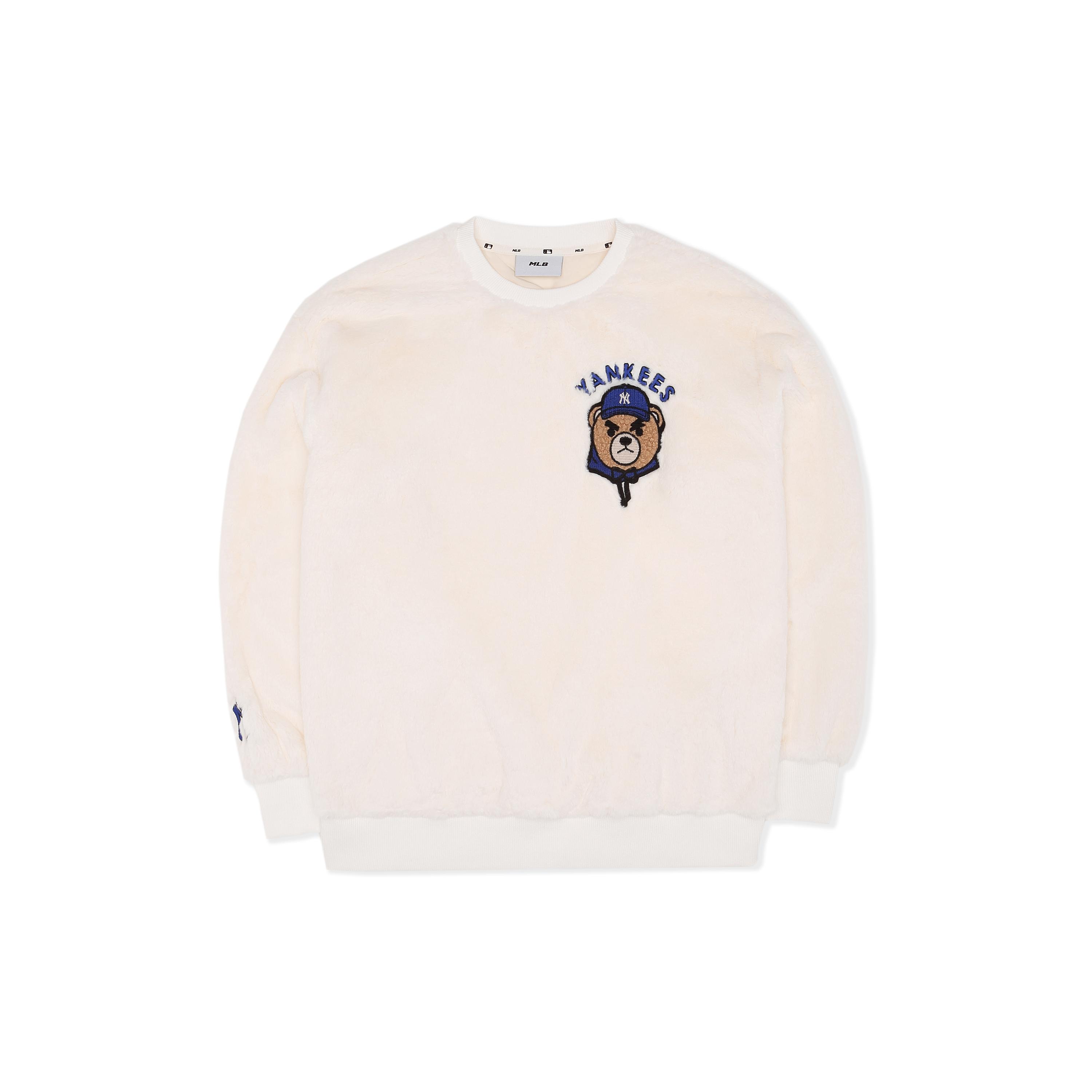 MLB Sweatshirts Unisex Cream Crew Neck Moderate Regular 3AMTE0126-50CRS XXL