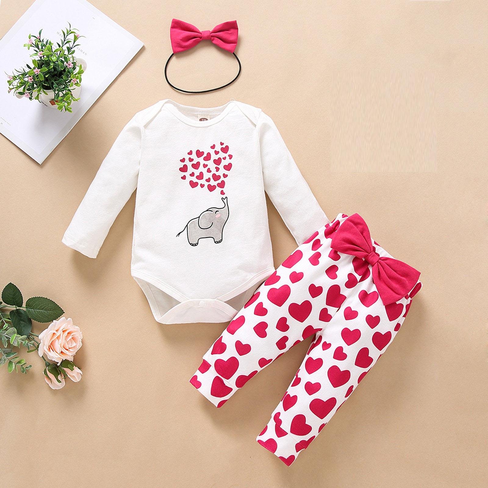 

Baby Love Elephant комбинезон с длинными рукавами и подвязками + аксессуары для волос 90 красный