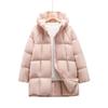 Winter Womens Fashion Hooded Long Sleeves Coat Thickened Warm Korean Style Down Jacket