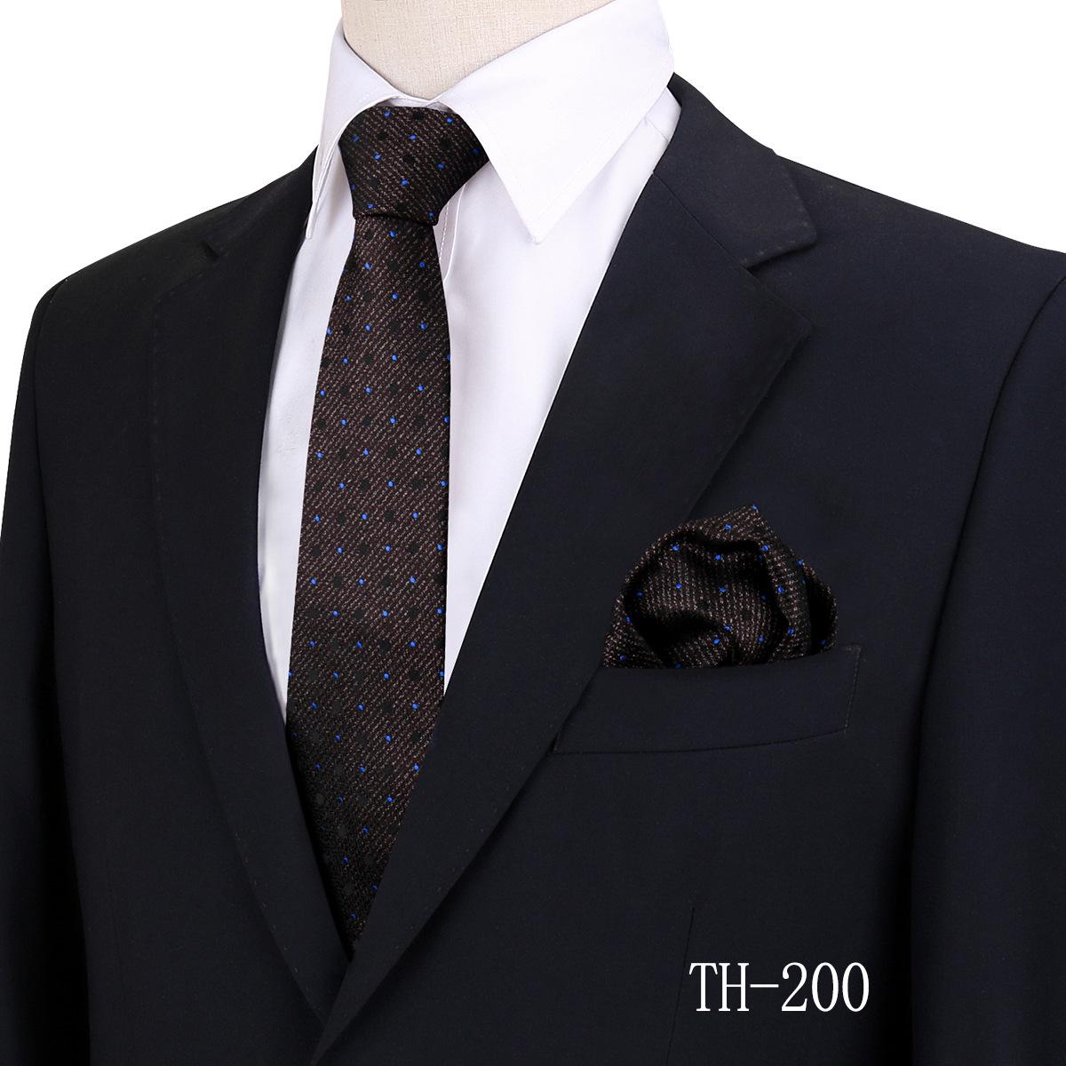 High-End Men s Striped Polyester Silk Tie and Pocket Square Set