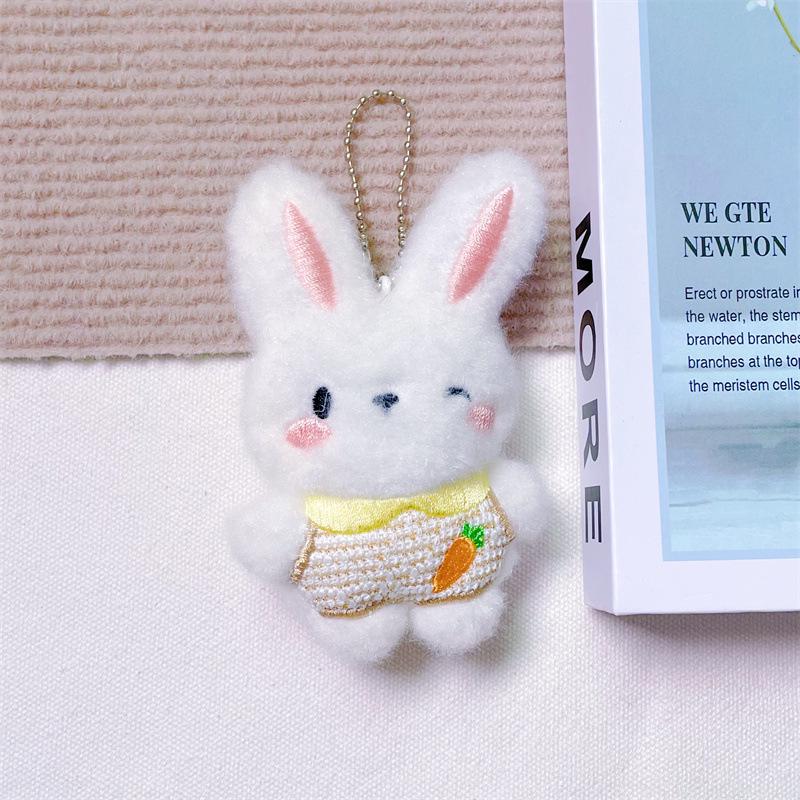 Entzückende Kaninchen-Plüschpuppe: Weich, Niedlich, Ganzkörper-Hasenmädchen Herz-Tasche Brosche Accessoire.