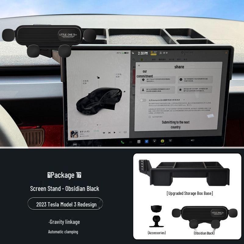 2023 Tesla Model 3 Phone Holder with Storage Box and Dedicated Screen