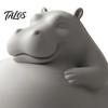 Small Gifts for Animal Lovers 3D Printed Chubby Hippo Figurine, Lazy Hippopotamus Statue, Cute Decorative Figures Desk Ornament Home Office