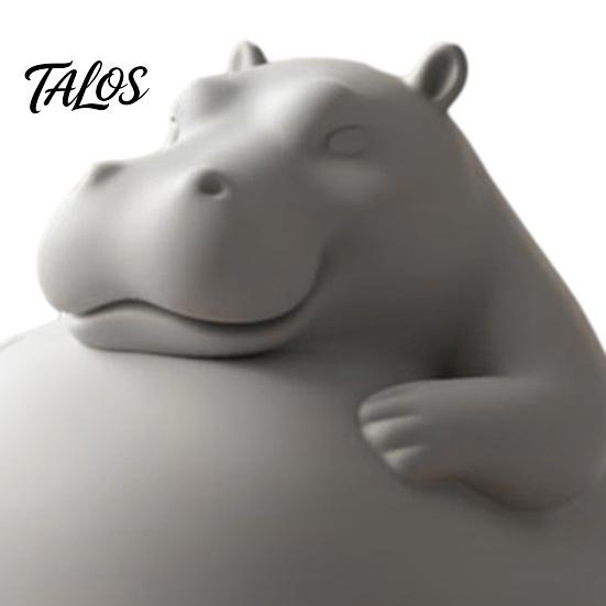 Small Gifts for Animal Lovers 3D Printed Chubby Hippo Figurine, Lazy Hippopotamus Statue, Cute Decorative Figures Desk Ornament Home Office