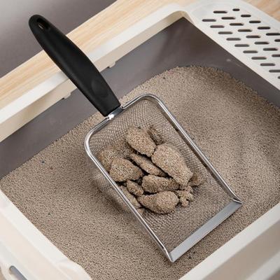 Cat Litter Scooper Stainless Steel Reptile Sand Substrate Shovel Clean Up Feces Fine Mesh Sifter for Bedding Cat Litter  Shovel Cat Cleaning Supplies