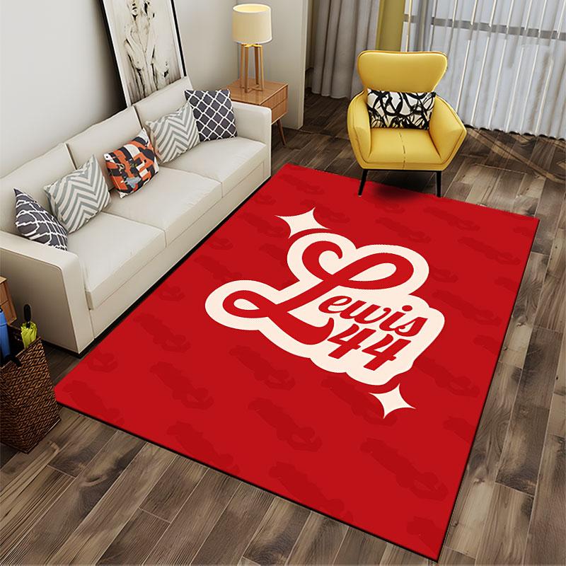 Red Carpet with Lewis 44 Logo suitable as a non-slip mat for the living room or bedroom sofa