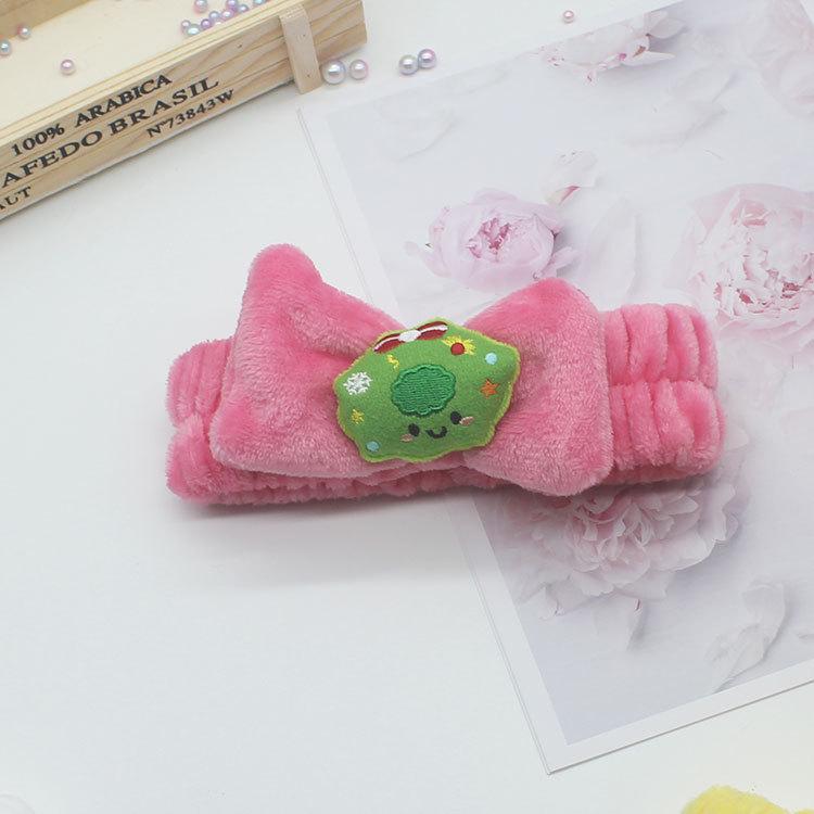 Cute Christmas Plush Flannel Headband - Non-slip, Elastic Hair Tie for Women