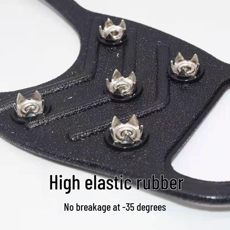 8-Tooth Outdoor Crampons for Mountaineering, Fishing, and Snow-Ice Treks - Non-Slip Silicone Steel Nails for Ultimate Traction
