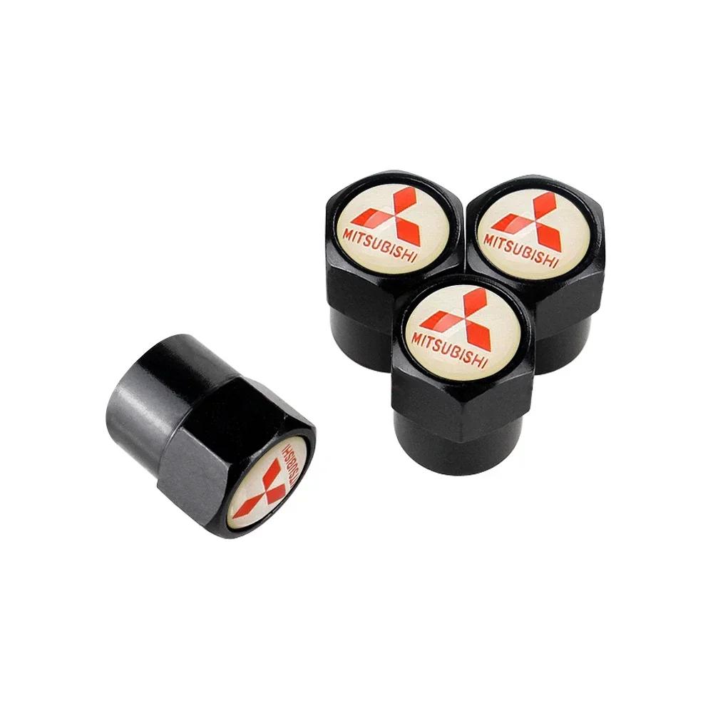 Tyre Stem Covers for Mitsubishi Car Logo Ralliart Lancer Outlander ASX Colt Pajero Eclipse EVO Colt Wheel Tire Valve Caps 4pcs