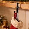 Christmas Stocking Hangers, 10 Pack Metal Mantel Holders with Turn-Screw Clamps for Shelf, Tabletop, and Square-Rail Holiday Displays