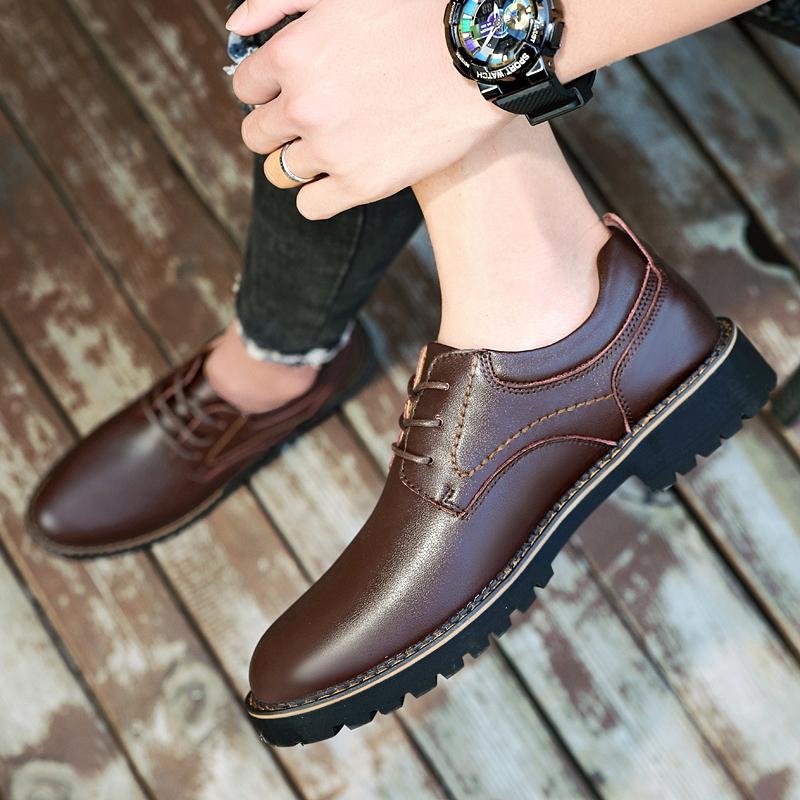 Мужские черные туфли из натуральной кожи — фото 6