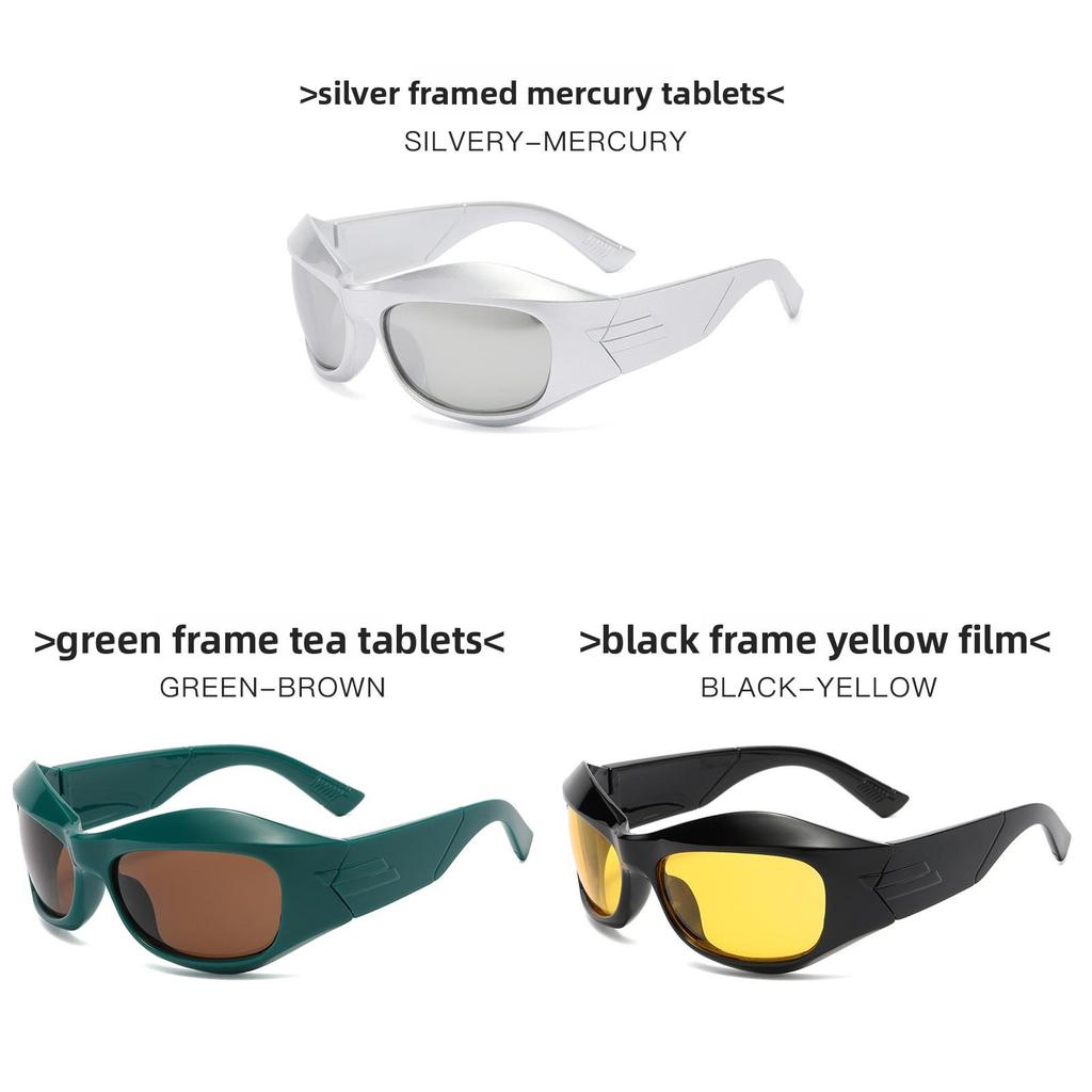 Punk Hiphop Trendy Sunglasses With Polycarbonate Lenses For Streetwear And Outdoor Activities