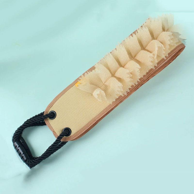 

1Pc 36.4 Long Back Scrubber Towel, Dual-Use for Home & Travel, Lanyard Design Bath & Back Cleaning Tool бежевий