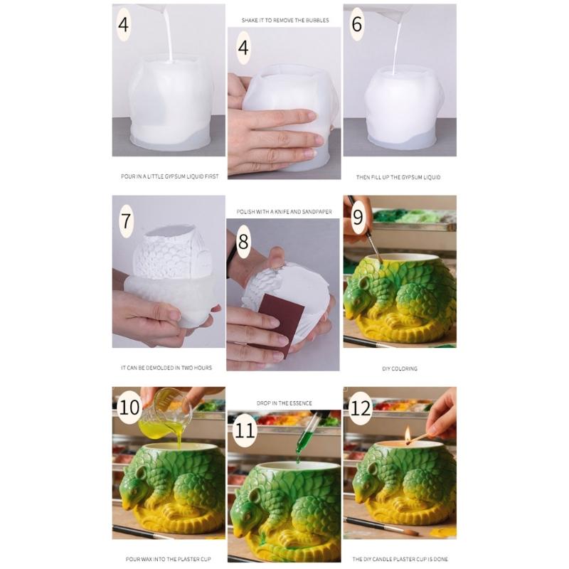 Flexible Silicone Pangolin Planter Mold For Resin Casting Jewelry Organiser And Succulent Plant Pots Crafting Tool