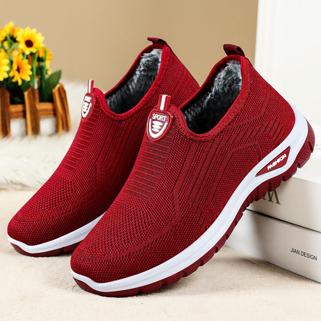 Women's Plus Size Cotton Winter Shoes Plush Lined Anti-Slip Snow Boots Mom Comfortable 36-43 Thick Warm Multifunctional