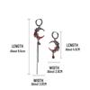 Rose Red Asymmetrical Crescent Earrings: Niche Retro Chinese Design, High-End, Versatile, Fashionable Studs for Women