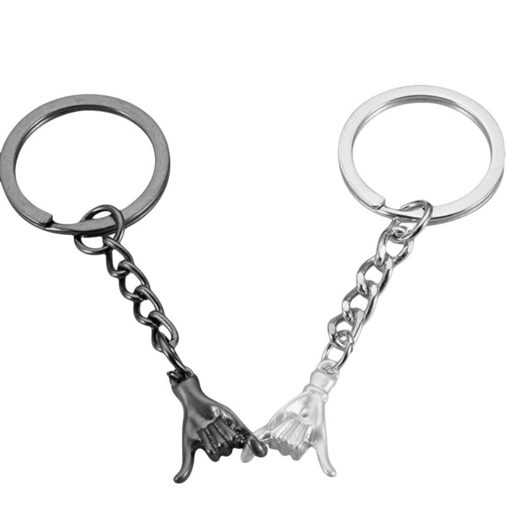 2pcs Creative Finger Key Chains Bag Charm Hand-In-Hand Keychain  New Year Gifts