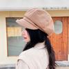 New Fashion Beret Hat Women Vintage Newsboy Cap With Short Brim Painter'S Artist Octagonal Hat For Autumn/Winter New