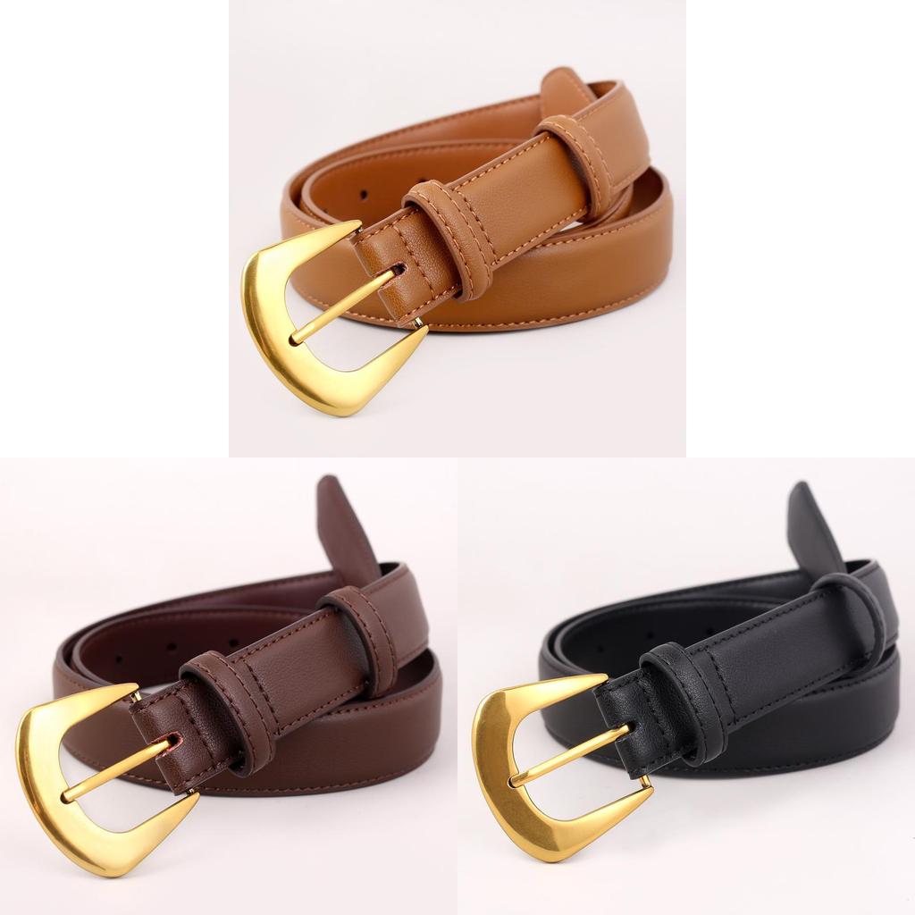 Womens Genuine Leather Belt With Pin Buckle For Casual Jeans Fashion Accessory