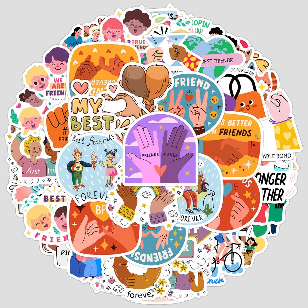 50 Nordic Friendship Day Graffiti Stickers Creative Stationery Stickers Water Cup Computer Waterproof Decorative Stickers