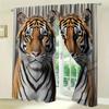 2Pcs Polyester Tiger Knit Deco Printing Window Curtains Birthday Party Decoration Backdrop Drapes for Living Room