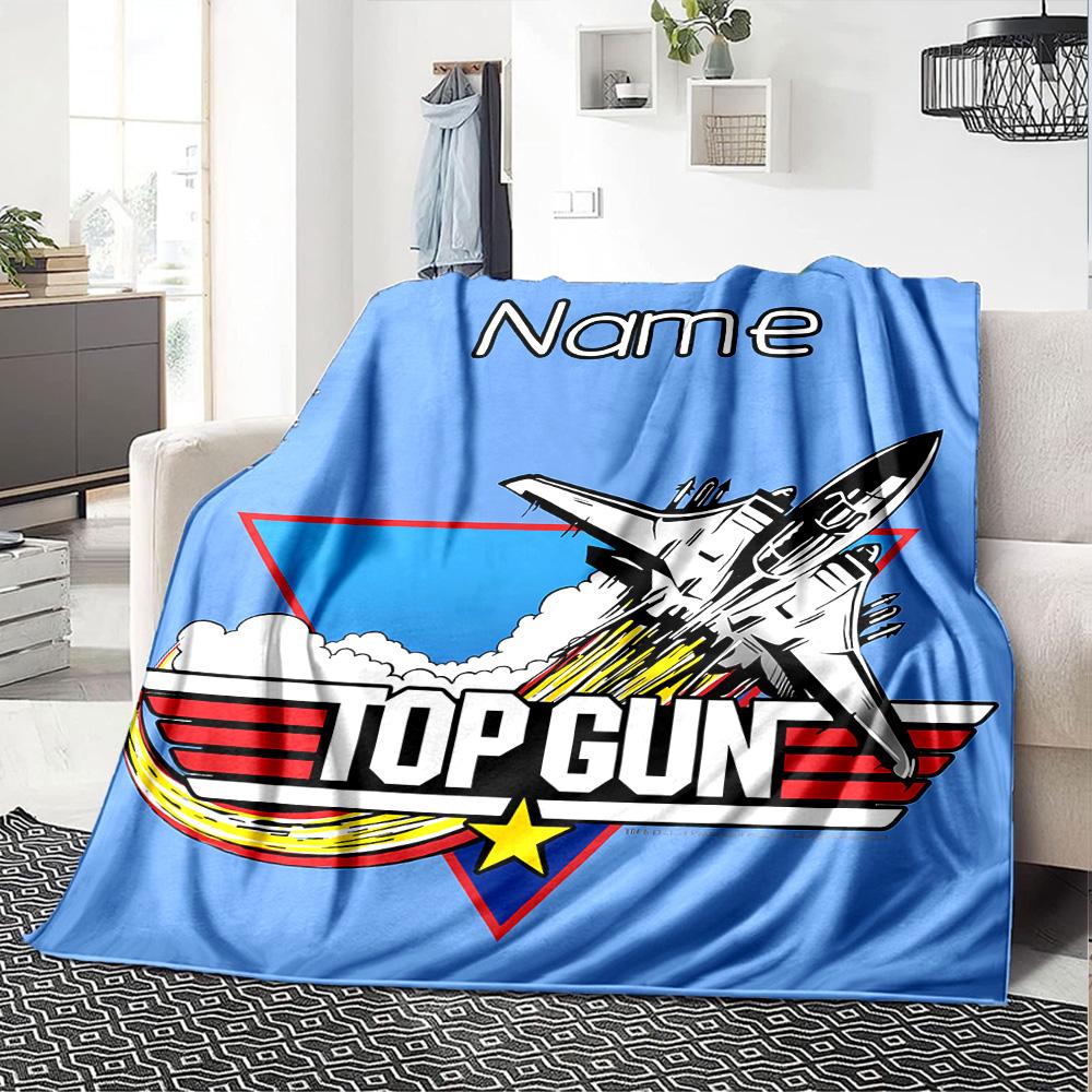Customiz Name Personality Top Gun Maverick Blanket Soft &Warm Sofa Office Bed Travel Lunch Break Blanket, Gift Suitable All Seasons