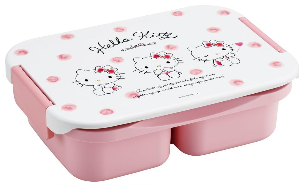 Skater Bento Single Dishwasher and Microwave Made In Sanrio Hello Kitty Watercolor Box, Antibacterial, Separate, Tight, Tier, 900ml, Safe, Japan,
