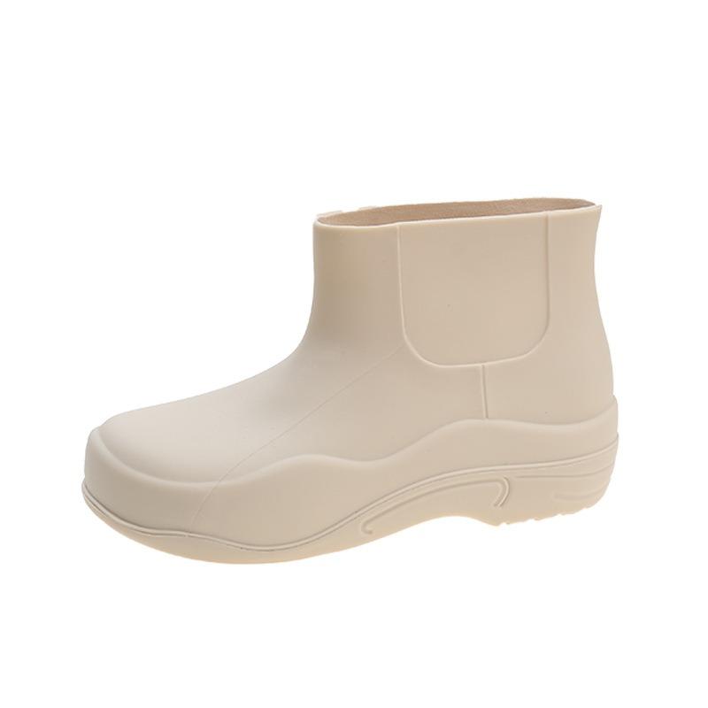 Rain Shoes Women's Short Water Boots Fashion Water Shoes Fleece Warm Low-top Adult Rain Boots Women's Work Waterproof Glue Shoes