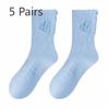 5 Pairs of Women's Spring and Autumn Pure Cotton Deodorant In The Tube Pile Socks