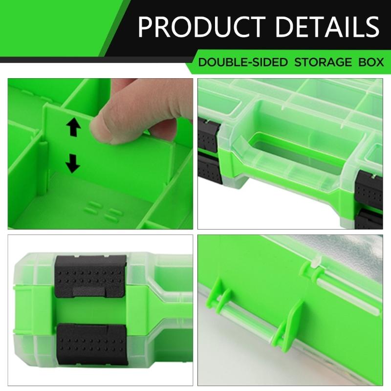 Transparent Plastic Tool Organizer Box Adjustable Compartment Secure Lock Ergonomic Handle for Hardware Accessories