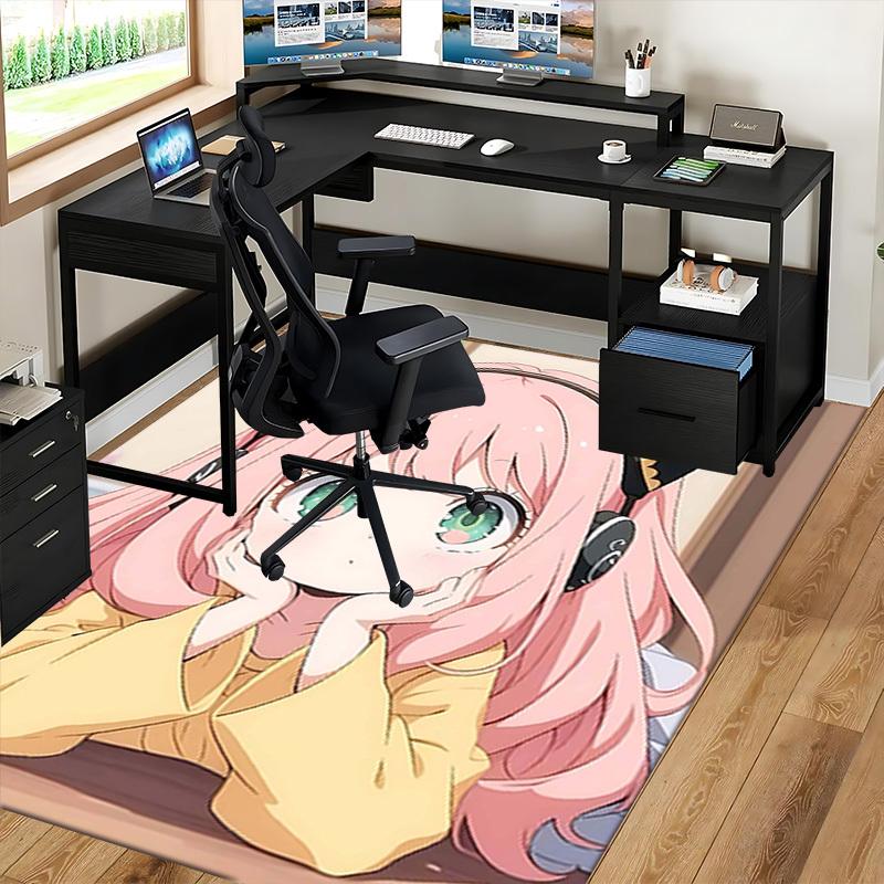 1pc Anime Cartoon Design Office Chair Mat Non-Slip Carpet for Home Decor, Suitable for All Seasons - Perfect Gift for Anime Lovers!M003