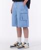GLW Bermuda Wide Cargo Denim Shorts Light Indigo